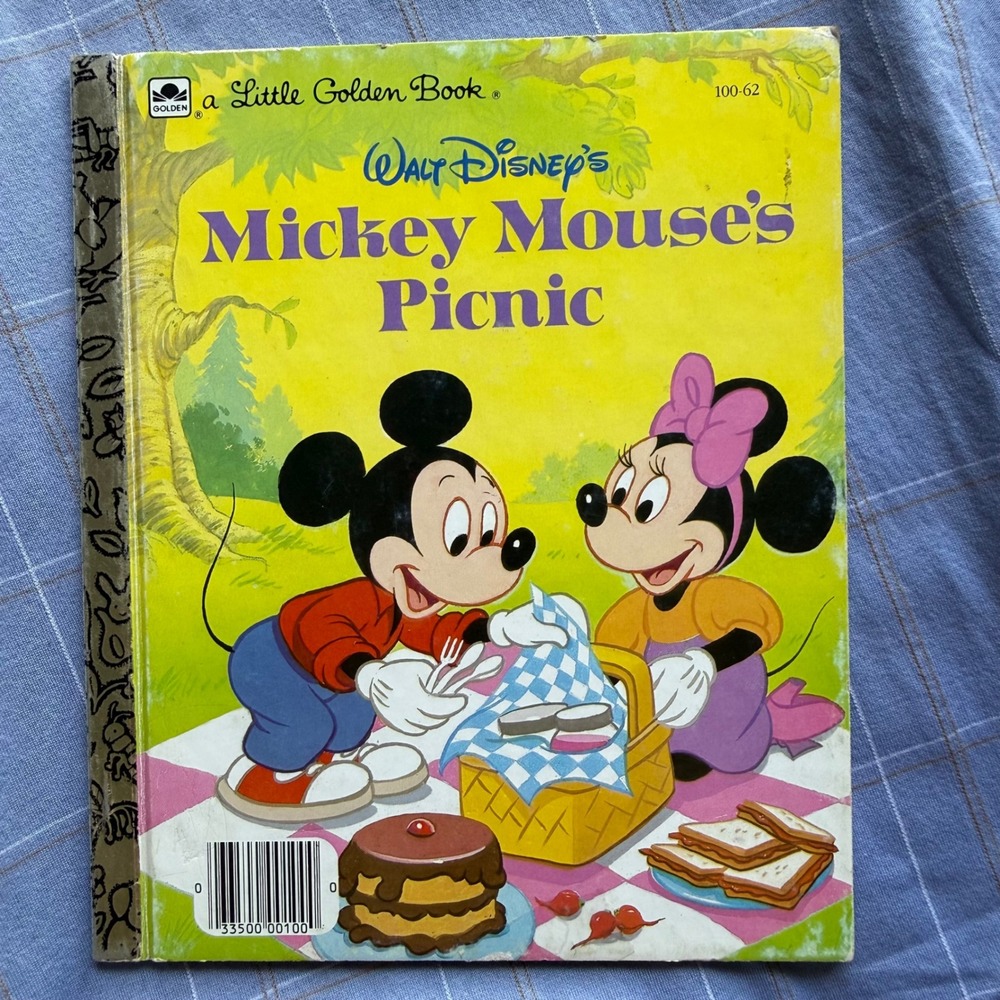 Walt Disney Mickey Mouse's Picnic Little Golden Book Vintage 100-62 Jane Werner